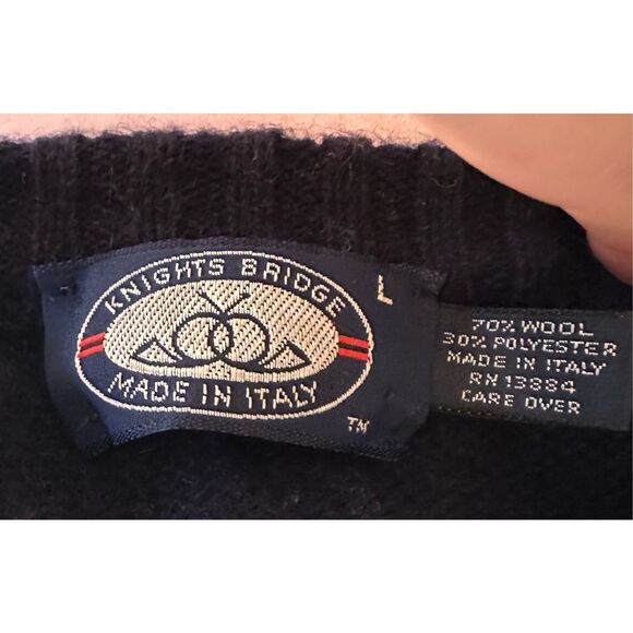 Knights Bridge Sweater Pullover Made in Italy 90s 70% Wool Size L - Picture 2 of 4